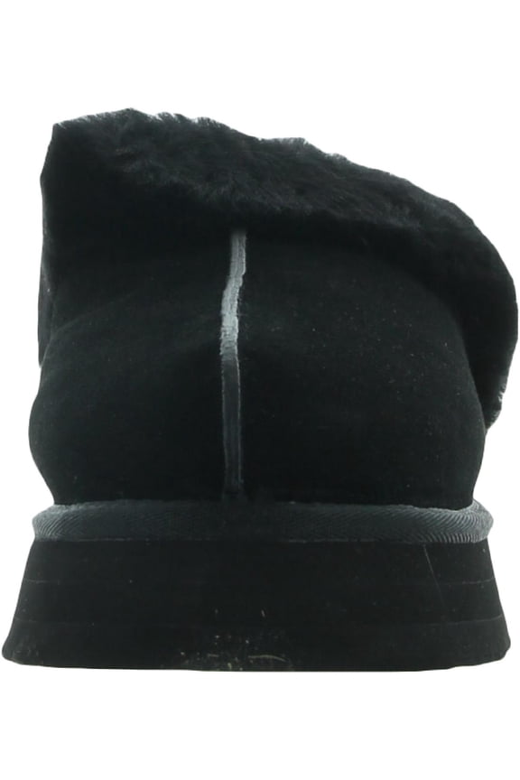 Disquette Women's Leather Fur Lined Chunky Slide Slippers