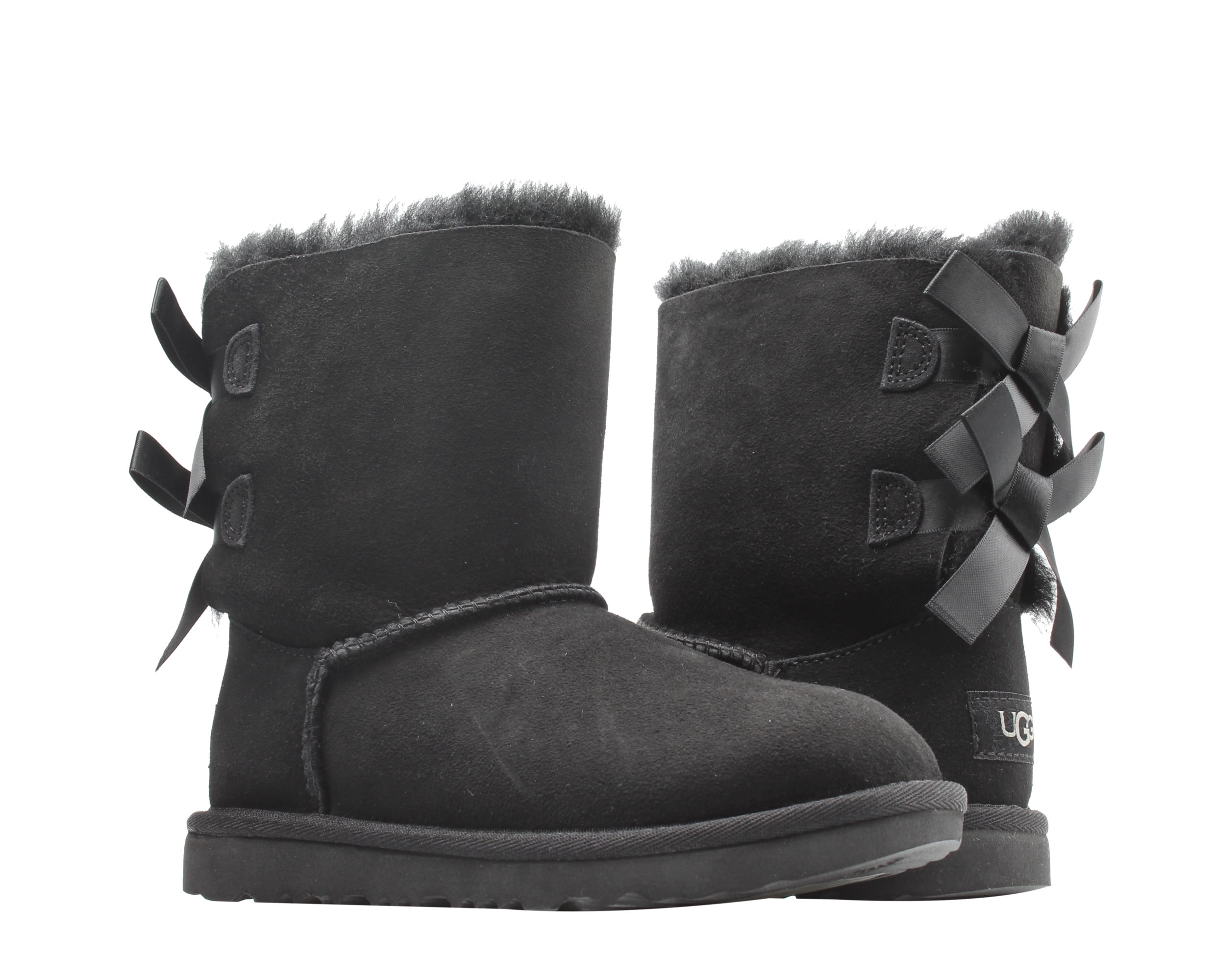 UGG Girls Bailey Bow II Style Black Suede Winter Boots, Size 4 Medium, Big  Kid - Walmart.com, image size:2483x1954