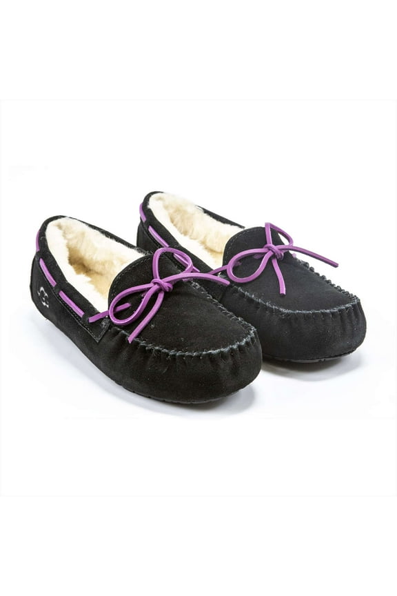 Girls Dakota Moccasin Slippers, Raven,13 M US