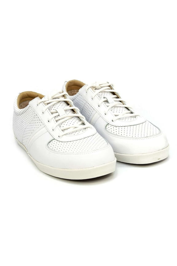Men's Brook-Lin Perforated Leather Sneaker, White,11 M US