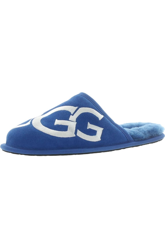 Mens Scuff Logo Suede Slip On Mule Slippers