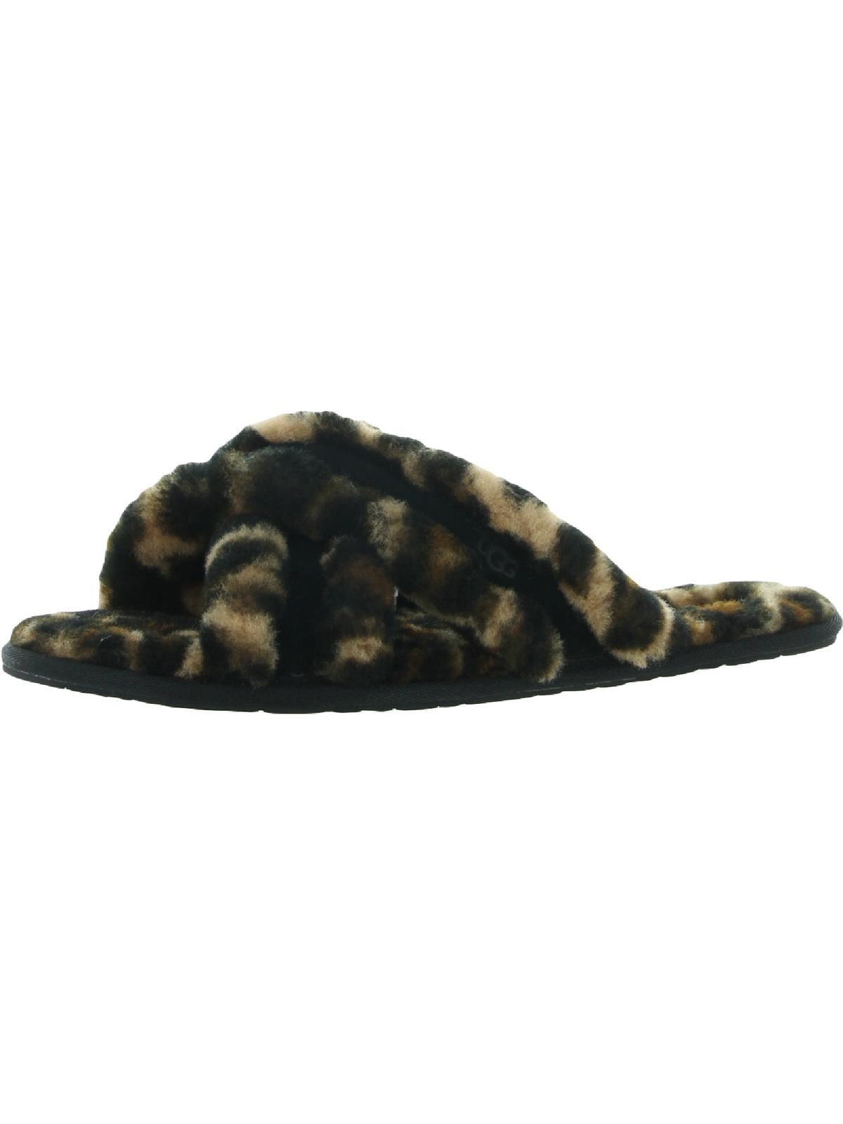 Ugg fluffy hotsell slippers leopard print