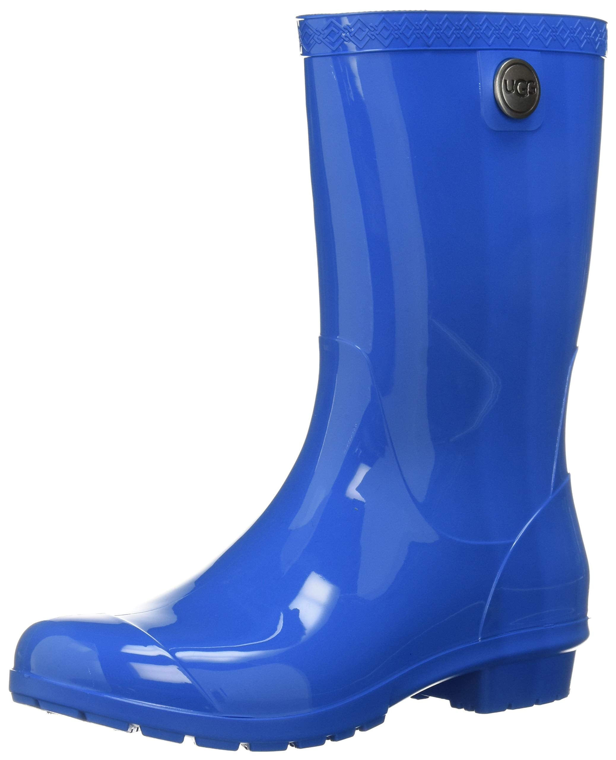 UGG Women's Sienna Rain Boot Size 11 Navy Blue Gloss Fishing Camping  Sherling