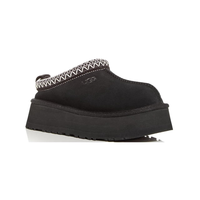 HIGH FLATFORM SLIPPER IN BLACK EMBOSSED SHEEPSKIN