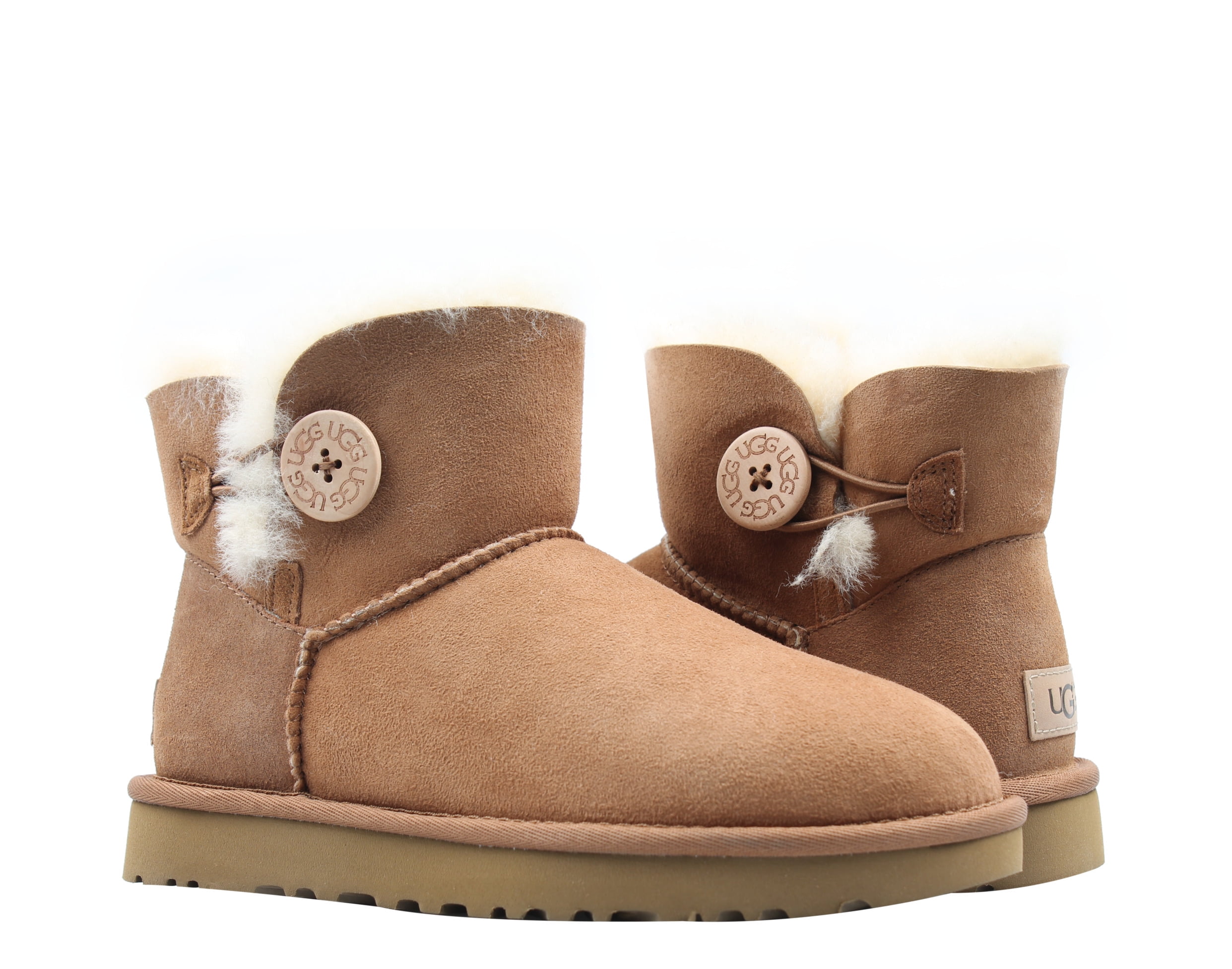 ★UGG★Mini Bailey Button II Boots Chestnut BAILEY★追跡可 Ugg Mini Bailey Button II Suede Boots, Womens Size 5, Color