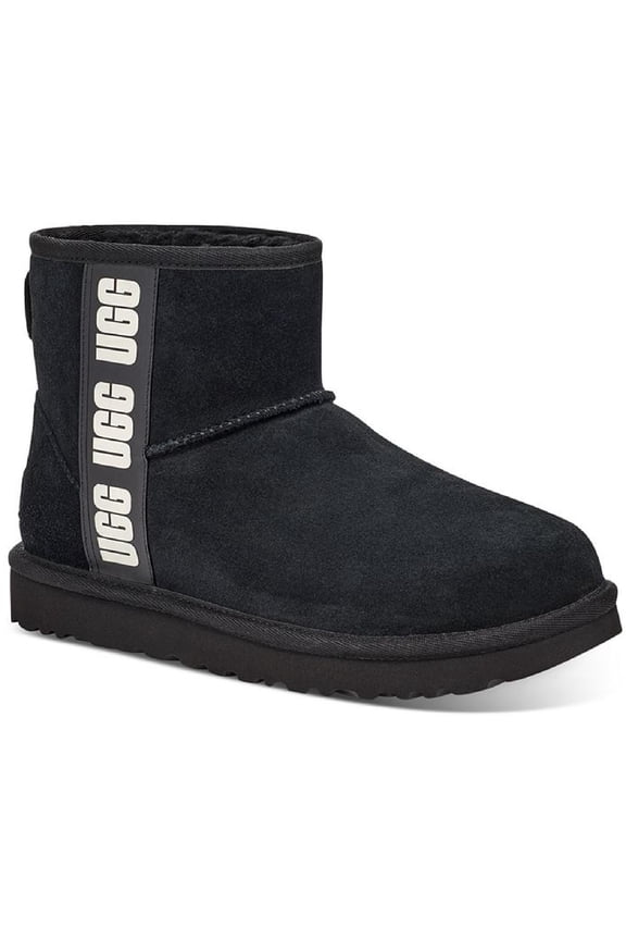 Womens  Classic Mini Side Logo Suede Wool Lining Winter & Snow Boots