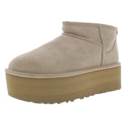 UGG Classic Ultra Mini Platform Boot Suede Womens Shoes Size 8, Color Sand