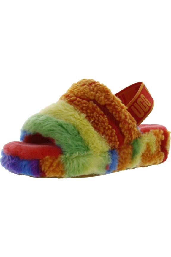 Women's UGG Fluff Yeah Slide Cali Collage Rainbow Stripes (1120002-RSTR) - 5
