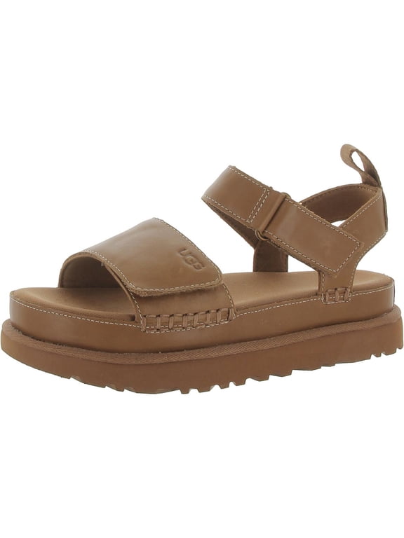 Womens Goldenstar Leather Adjustable Flatform Sandals