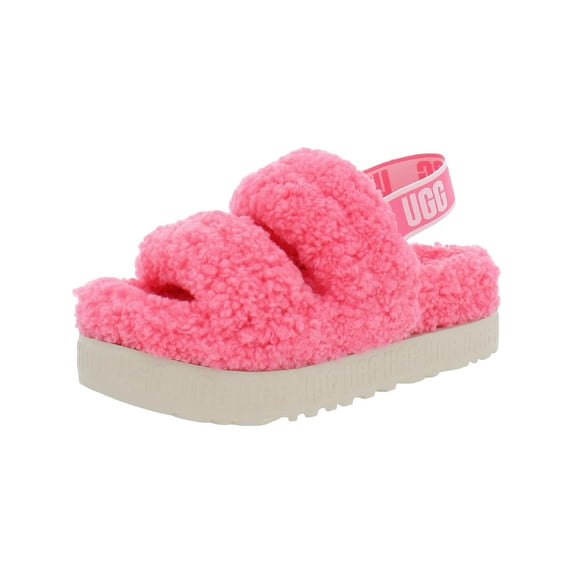 Ugg Womens Oh Fluffita Sheepskin Flatform Slingbacks