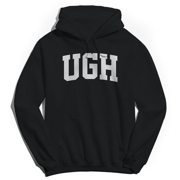 Ugh Graphic Black Men's Cotton Pullover Hoodie