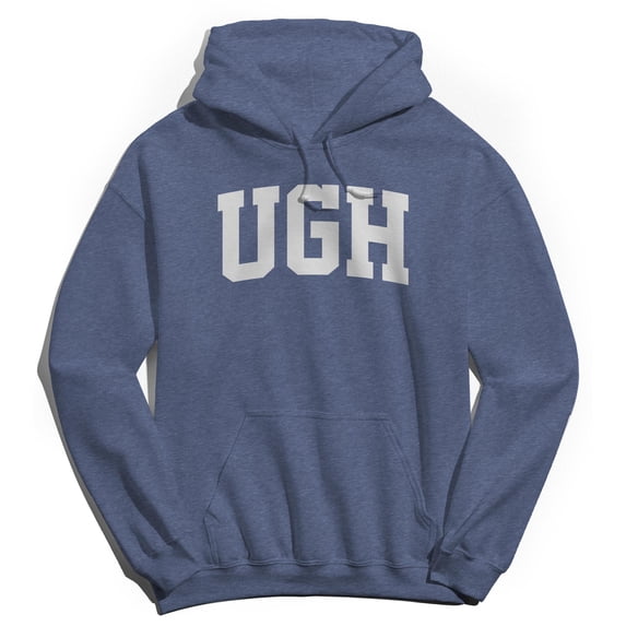 Ugh Graphic Navy Heather Men's Cotton Pullover Hoodie