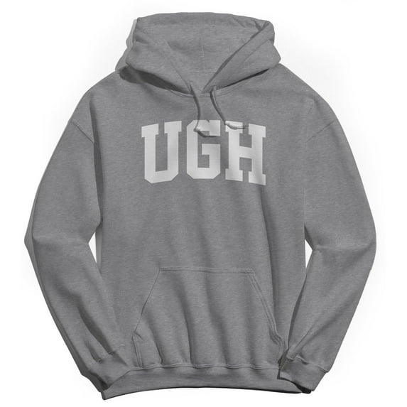 Ugh Graphic Sport Grey Men's Cotton Pullover Hoodie