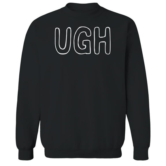 Ugh Humor Graphic Black Men's Crewneck Sweatshirt