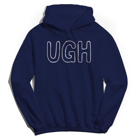 Ugh Humor Graphic Navy Men's Crewneck Sweatshirt Hoodie