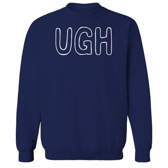 Ugh Humor Graphic Navy Men's Crewneck Sweatshirt