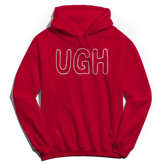 Ugh Humor Graphic Red Men's Crewneck Sweatshirt Hoodie