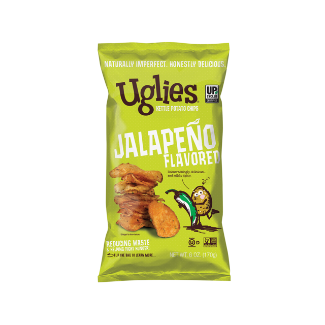 Uglies Jalapeno Potato Chips, KosherDairy Kettle Chips, Mildly Spicy
