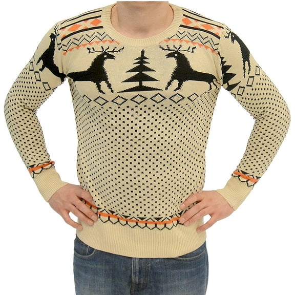 Ugly Adult Christmas Holiday Sweater with Reindeer