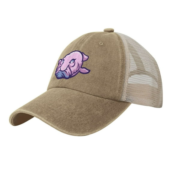 Ugly Blobfish Logo Baseball Cap Trucker Hat For Men Women Adjustable Outdoor Denim Mesh Hat