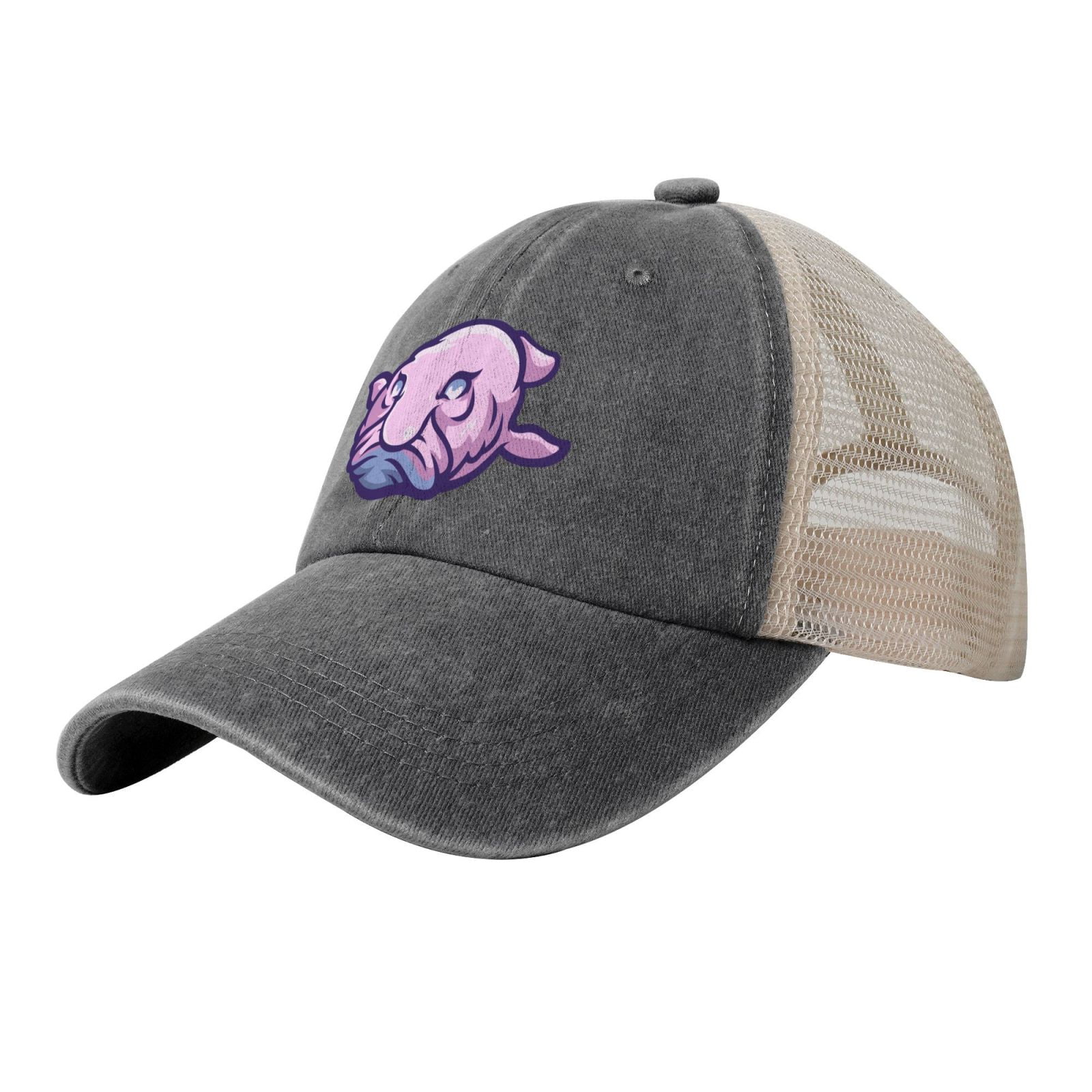 Ugly Blobfish Logo Baseball Cap Trucker Hat For Men Women Adjustable Outdoor Denim Mesh Hat