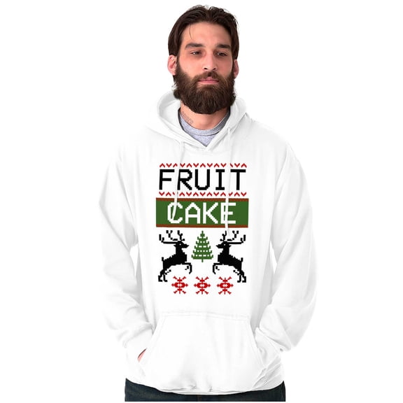 Ugly Christmas Fruit Cake Pattern Unisex Plus Fleece Graphic Hoodie Brisco Brands 2X