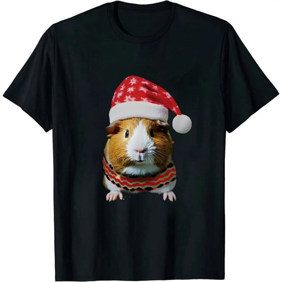 Ugly Christmas Guinea Pig T-Shirt Gift Funny Santa Pajama T-Shirt