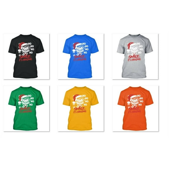 Ugly Christmas Ho Ho Smile Its Christmas Printed T-shirt Short Sleeve T-Shirt Soft and Comfy Shirt, Lightweight Shirt Color Black Large