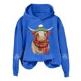 thumbnail image 1 of Christmas Hoodies for Women Graphic Xmas Cow Print Long Sleeve Fashion Hooded Sweatshirts Trendy Casual Pullover, 1 of 4