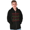 thumbnail image 1 of Ugly Christmas Lights Lets Get Lit Zip Up Hoodie Men's Women's Brisco Brands S, 1 of 5