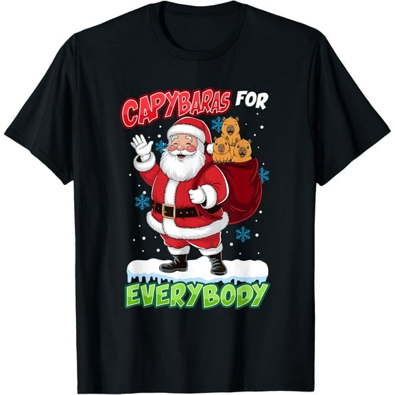 Ugly Christmas Men Kinds Women Funny Capybara T-Shirt