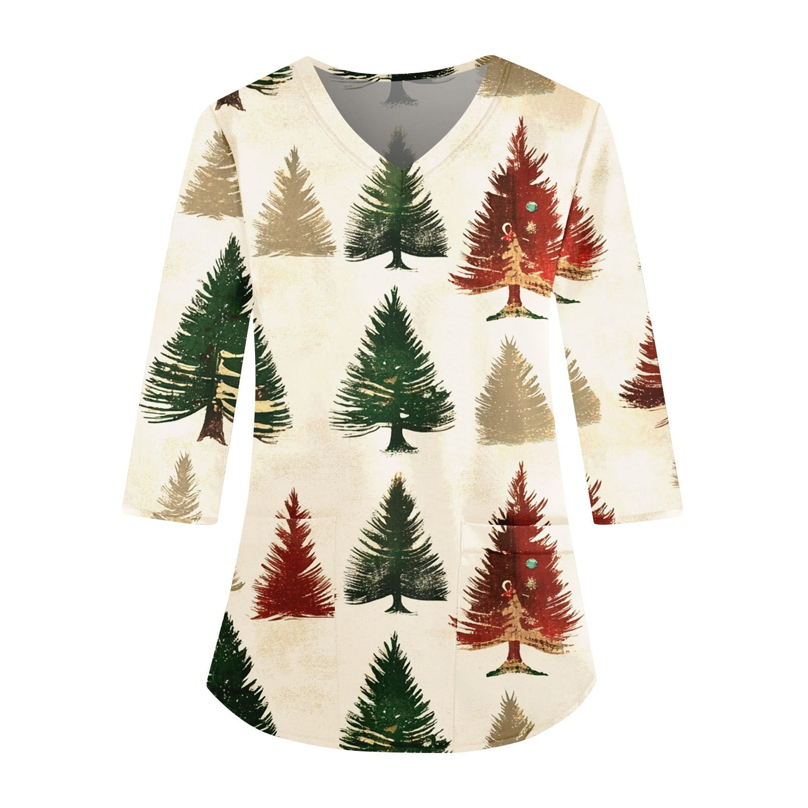 Ugly Christmas Nurse Uniforms for Women Xmas Snowflake Print Medical