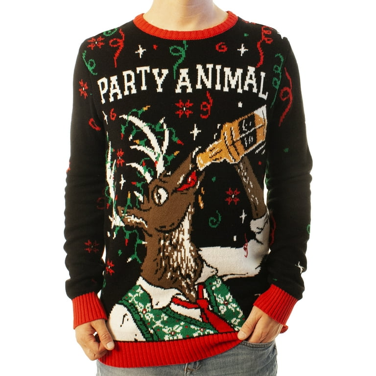 Ugly Christmas Party Sweater Unisex Men s Reindeer Party Animal