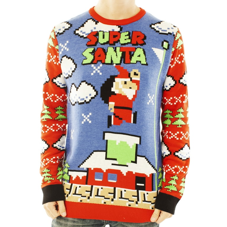 Ugly Christmas Party Sweater Unisex Men s Super Santa 4XL