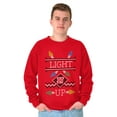 thumbnail image 1 of Ugly Christmas Pattern Light it Up Unisex Plus Fleece Graphic Sweatshirt Brisco Brands 5X, 1 of 5