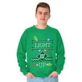 thumbnail image 1 of Ugly Christmas Pattern Light it Up Unisex Plus Fleece Graphic Sweatshirt Brisco Brands 5X, 1 of 5