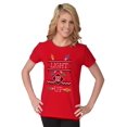 thumbnail image 1 of Ugly Christmas Pattern Light it Up Womens Slim Fit Graphic Tee Brisco Brands M, 1 of 5