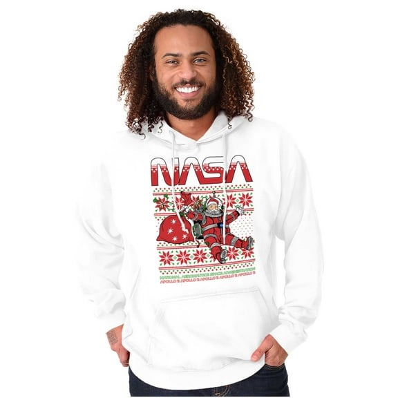 Ugly Christmas Pattern NASA Santa Hoodie Sweatshirt Women Men Brisco Brands X