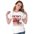 thumbnail image 1 of Ugly Christmas Pattern NASA Santa Women's T Shirt Ladies Tee Brisco Brands S, 1 of 5