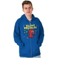 thumbnail image 1 of Ugly Christmas Pattern PACMAN Ghosts Zip Up Hoodie Men's Women's Brisco Brands S, 1 of 6