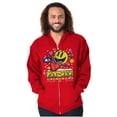 thumbnail image 1 of Ugly Christmas Pattern PACMAN Holiday Zip Up Hoodie Men's Women's Brisco Brands S, 1 of 6