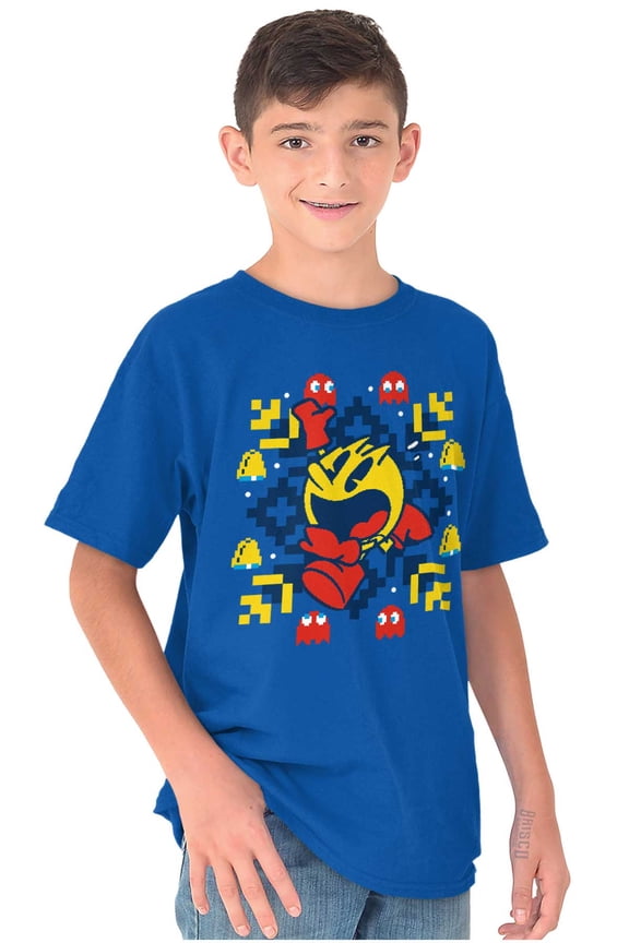 Ugly Christmas Pixel PACMAN Snowflake Crewneck T Shirts Boy Girl Teen Brisco Brands L
