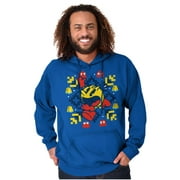 PAC MAN Ugly Christmas Pixel PACMAN Snowflake Hoodie Sweatshirt Women Men Brisco Brands S