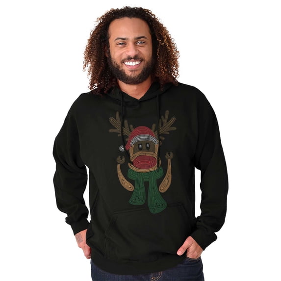 Ugly Christmas Santa Sock Monkey Hoodie Sweatshirt Women Men Brisco Brands X