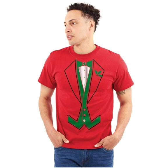 Ugly Christmas Santa's Elf Tuxedo Men's Graphic T Shirt Tees Brisco Brands S