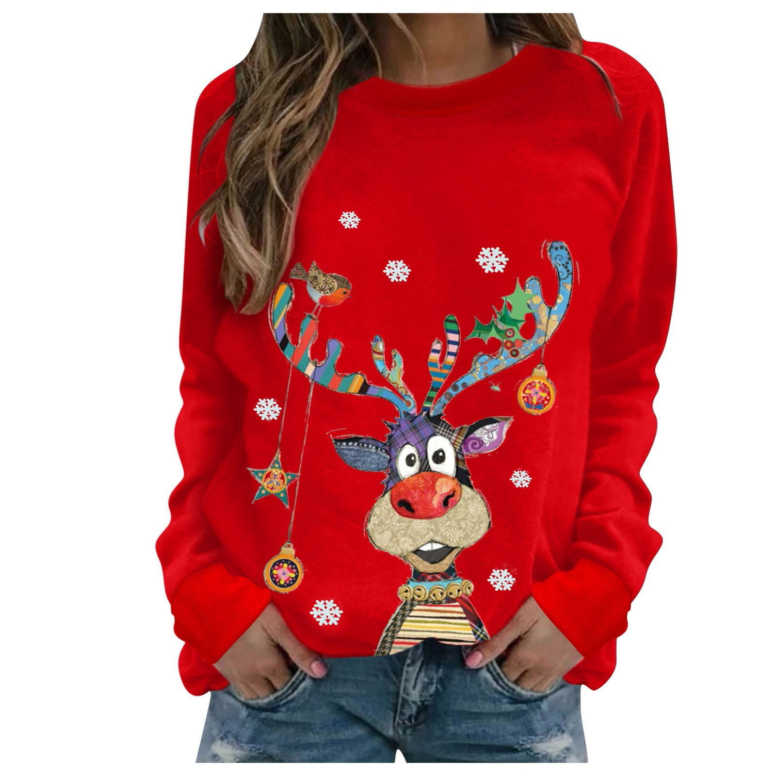 Ugly Christmas Shirt for Women Funny Shirts Long Sleeve Shirts