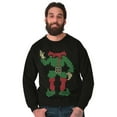 thumbnail image 1 of Ugly Christmas Stitch Pattern Elf Unisex Plus Fleece Graphic Sweatshirt Brisco Brands 4X, 1 of 5