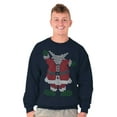 thumbnail image 1 of Ugly Christmas Stitch Santa Costume Unisex Plus Fleece Graphic Sweatshirt Brisco Brands 2X, 1 of 5