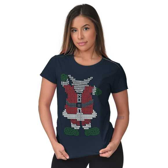 Ugly Christmas Stitch Santa Costume Women's T Shirt Ladies Tee Brisco Brands M