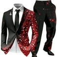 thumbnail image 1 of Ugly Christmas Suits for Men 2 Piece Business One Button Xmas Jacket Tuxedo And Pant Set Wedding Slim Fit Winter Party Event Men's Suits, 1 of 5